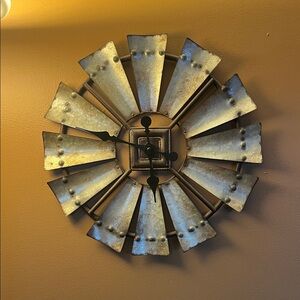 Rustic Windmill Wall Clock